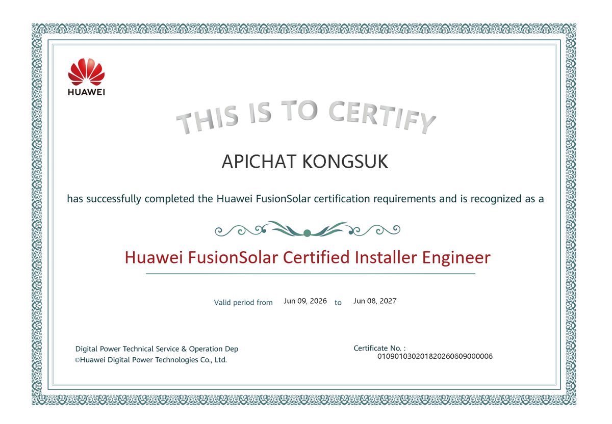 Huawei FusionSolar Certified Installer Engineer · Huawei Digital Power